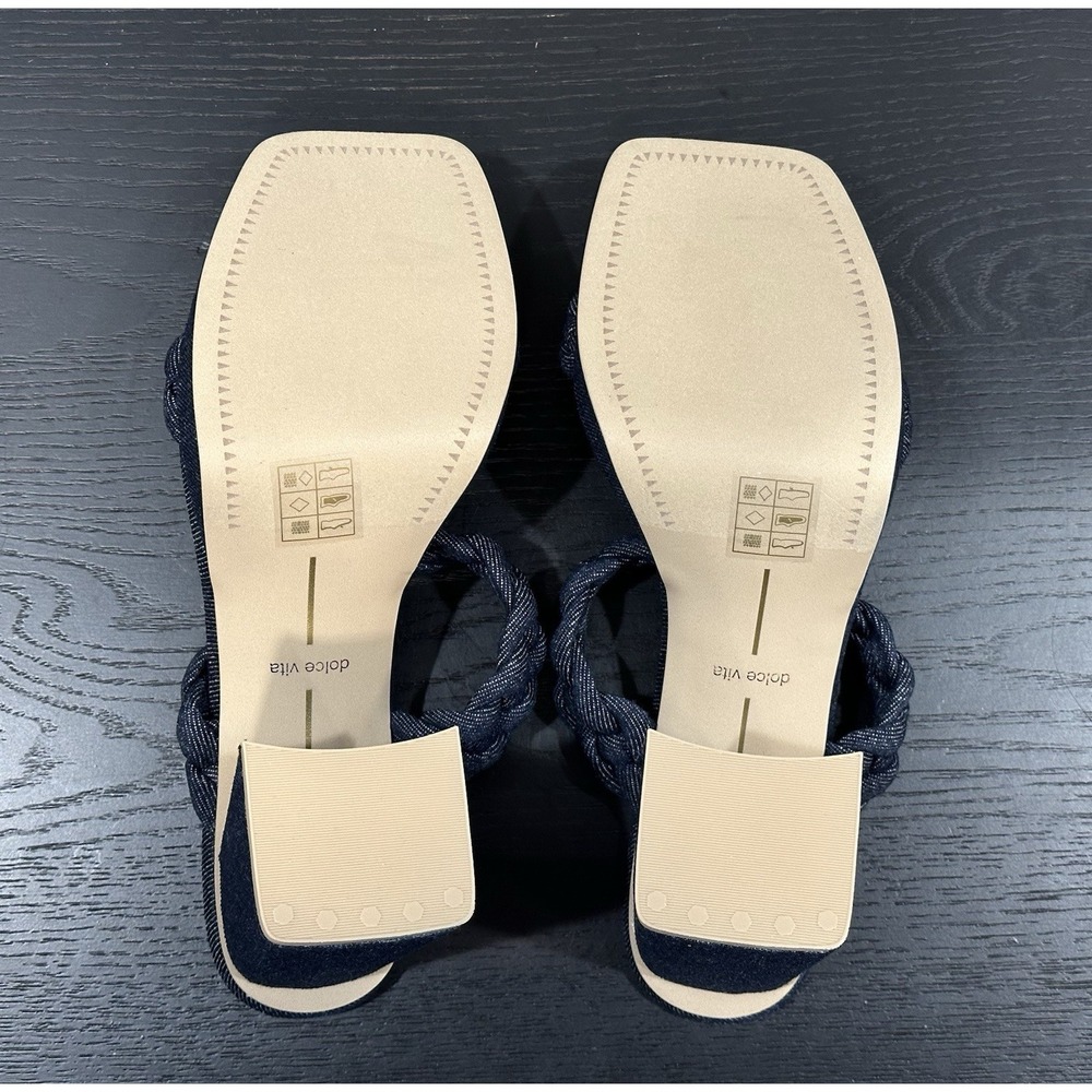 Dolce Vita Women's Chunky Platform Braided Mule Sandals Denim Heel Block Sz 10 - Picture 5 of 5